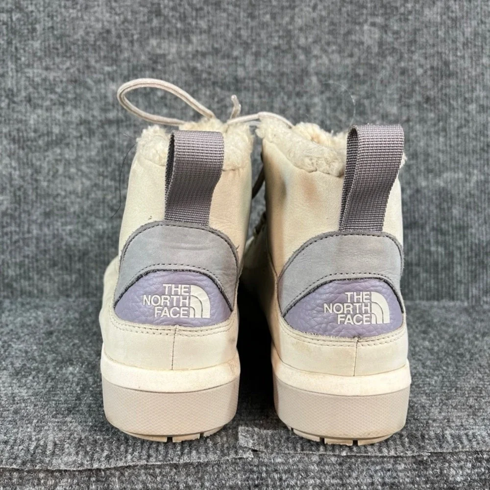 The North Face Larimer Mid Waterproof Boots Cream Tan Faux Fur Lined Women 10
